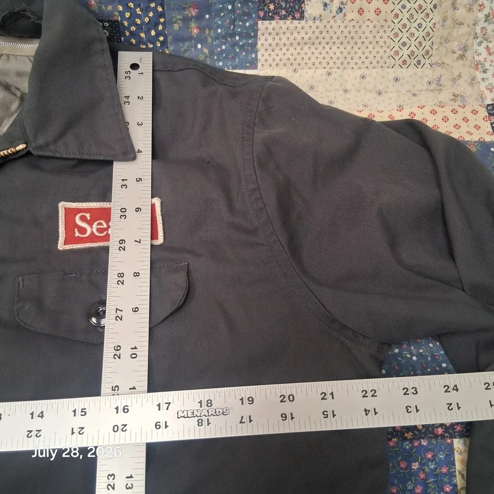 Vintage Topp Master Sears Workwear Jacket Mens 44 Blue Removable Liner Talon Zip